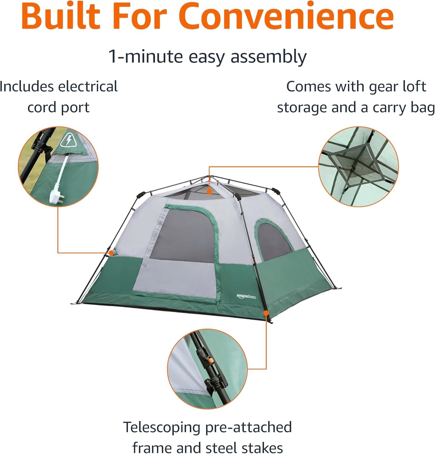 4 Person Camping Tent Waterproof with Rainfly Carry Bag Outdoor