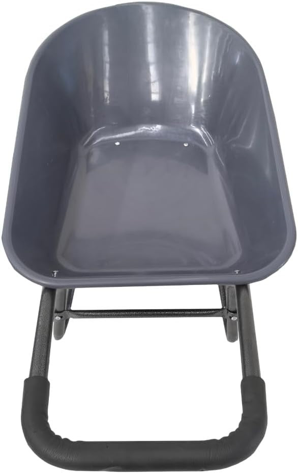 78L 2-Wheel Garden Wheelbarrow Grey – Puncture Proof Tyres Lightweight Poly Body