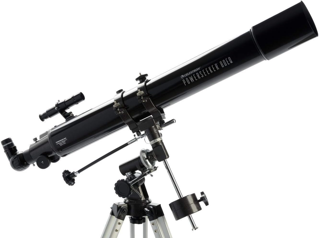 80mm Refractor Telescope with 2 Eyepieces, Barlow Lens & Tripod, Black