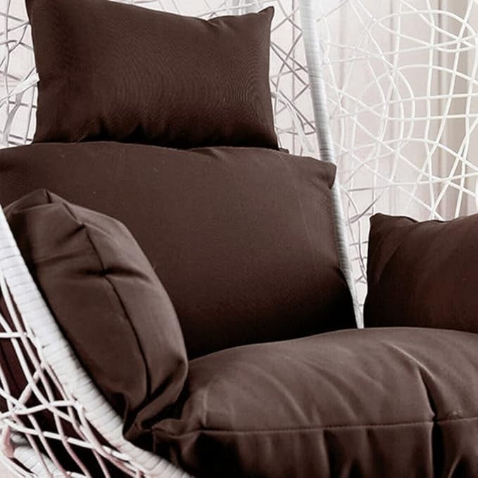 Hanging Rattan Egg Chair Swing Seat with Cushions & Stand – Indoor Outdoor