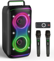 GKD61 Karaoke Machine Bluetooth 2 Wireless Mics 400W Party Speaker
