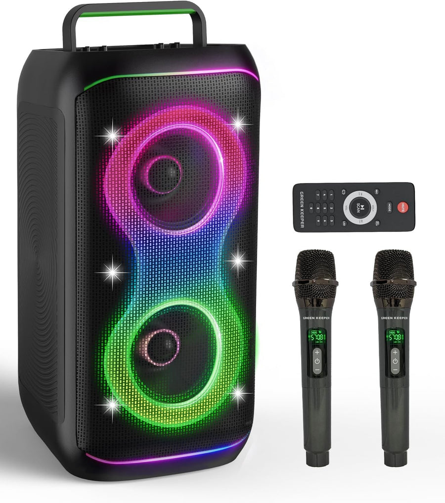 GKD61 Karaoke Machine Bluetooth 2 Wireless Mics 400W Party Speaker