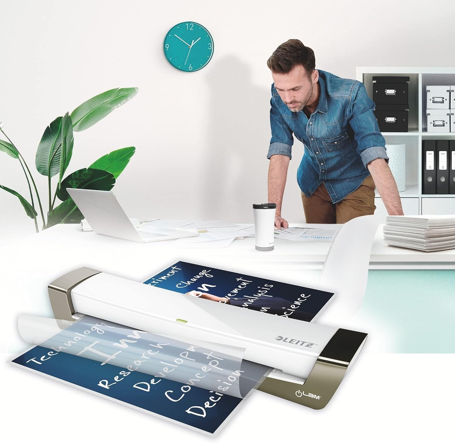 A3 Laminator Small Office Fast 1 Min Warm Up Auto Feed 75–125 Mic