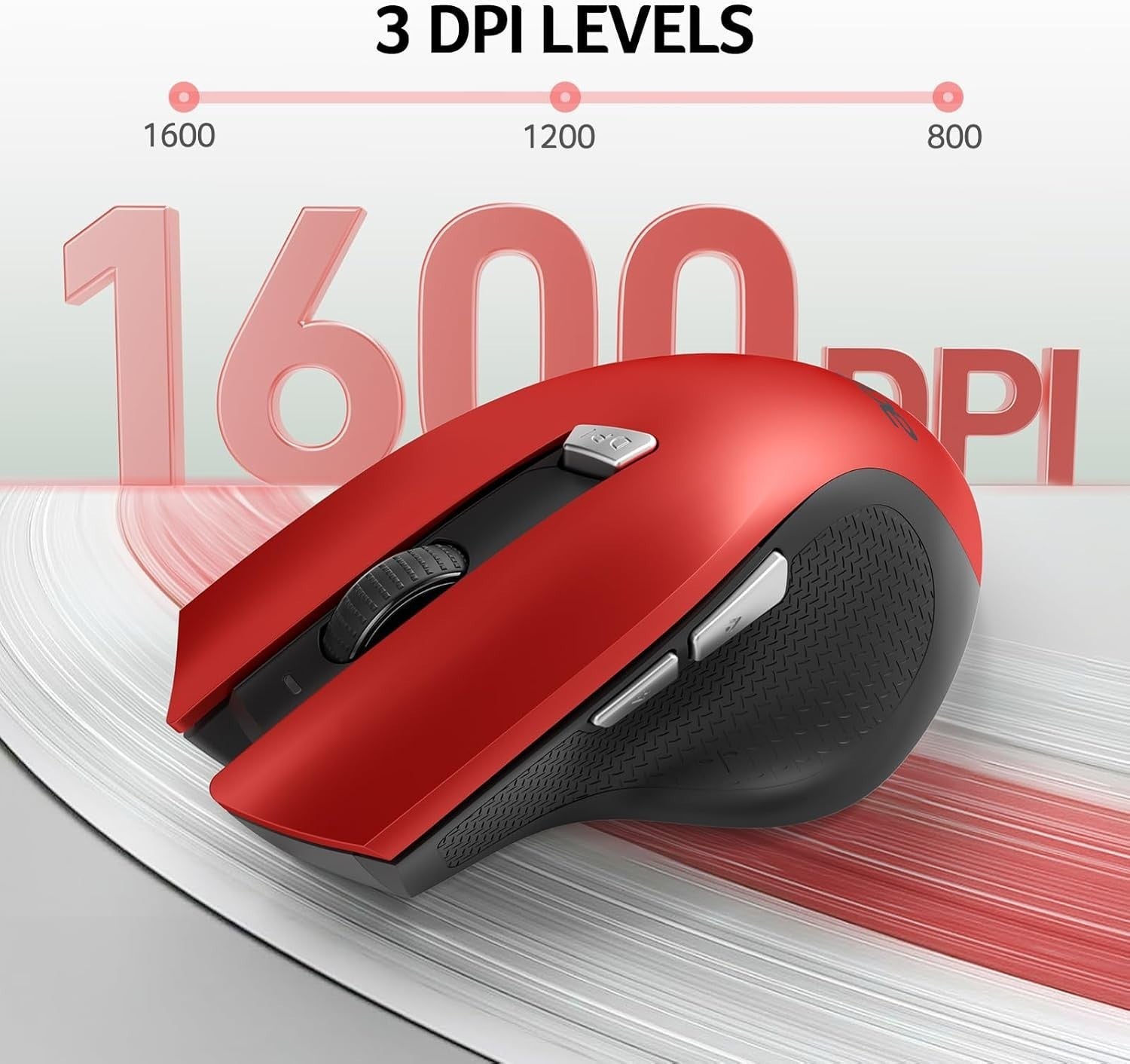 Silent Wireless Ergonomic Mouse 2.4GHz Adjustable DPI 6 Button Office Use