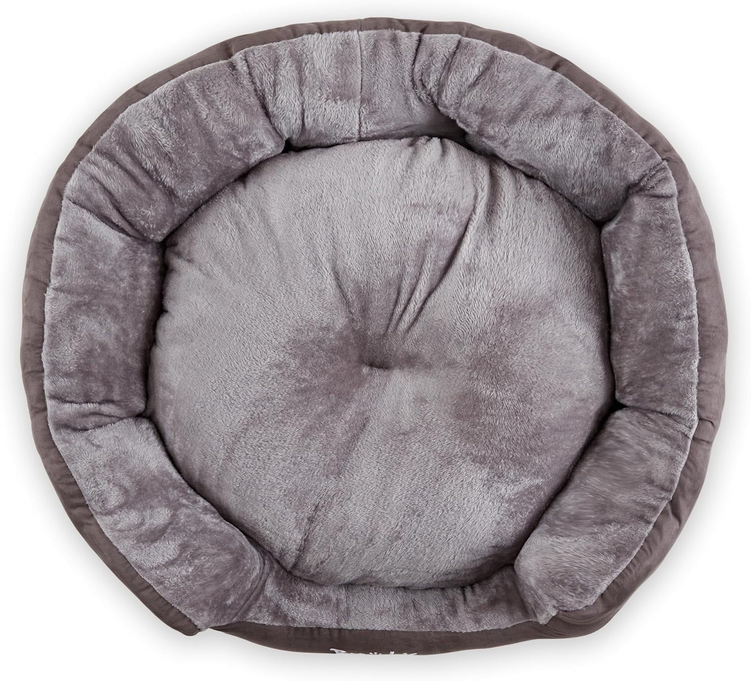 XL Calming Dog Bed 90x70x28cm Fluffy Fleece Washable Grey
