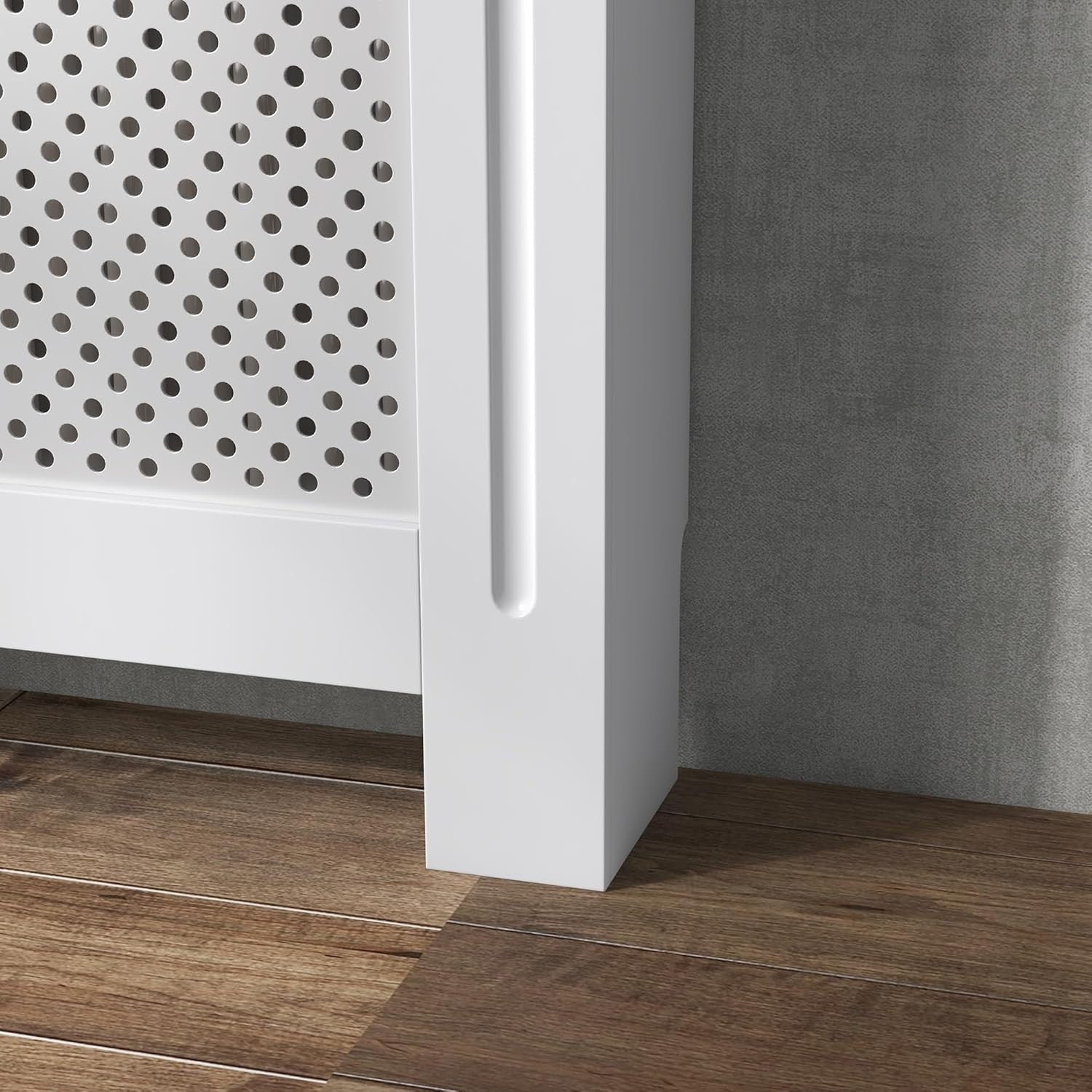 White Radiator Cover Small Modern Wood Cabinet Grill Design 78x19x82cm