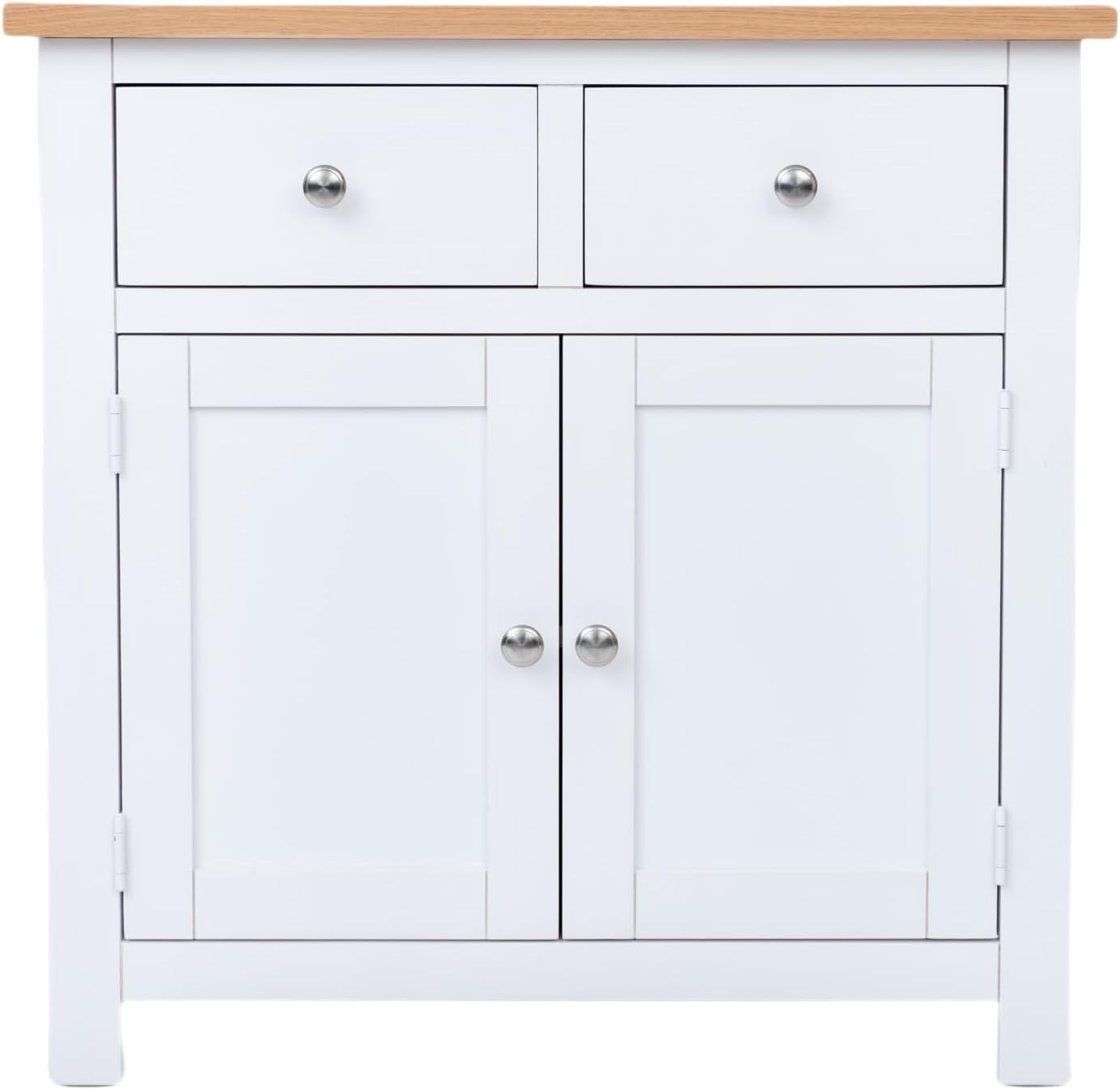 Small Solid  White Oak Sideboard Cabinet 2 Door 2 Drawer Hallway Storage Unit