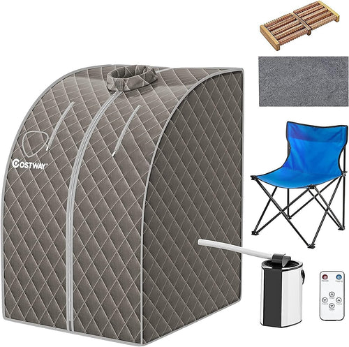 Portable Home Steam Sauna Tent – 3L 1000W, 9 Heat Levels + Chair (Grey)