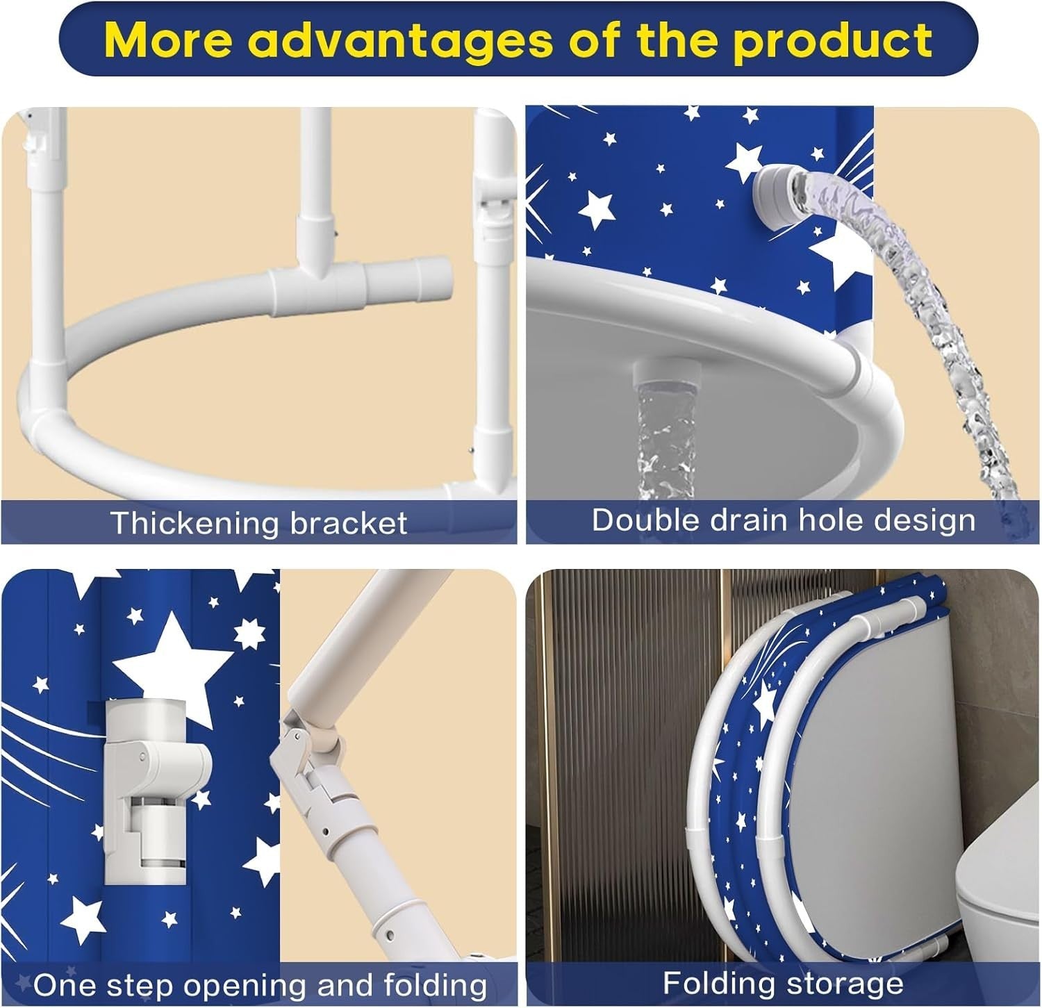 Starry Blue Portable Foldable Bathtub 94x55x56cm Hot & Ice Sauna Bath