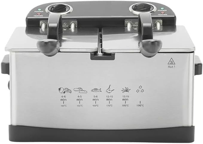 Twin Electric Deep Fat Fryer Dual Zone 3L 2000W Commercial Grade
