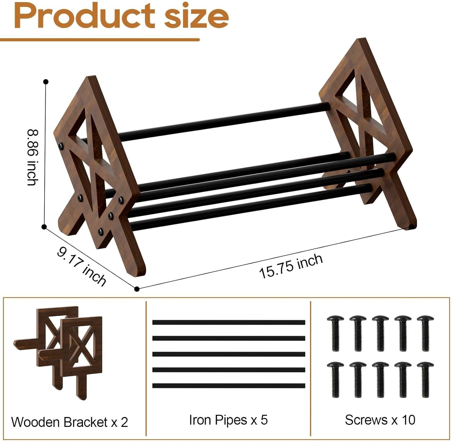 Wood Tilting Desktop Bookcase Organizer Rack for Books CDs Magazines Brown