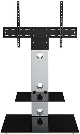 TV Floor Stand Mount for 32-65” Screens Glass Shelves Cable Tidy