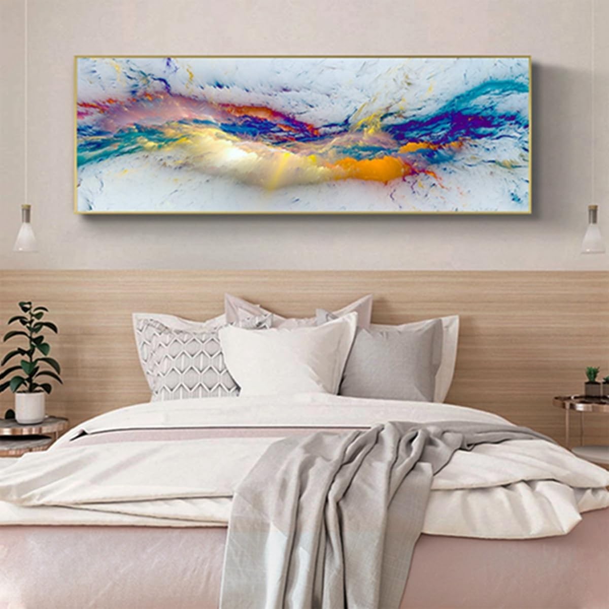 Large Islamic Canvas Poster 80x240cm Abstract Ink Wall Art