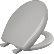 Round Toilet Seat Silver Soft Close STA-TITE Easy Remove Durable Plastic