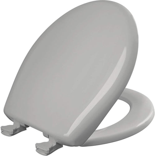 Round Toilet Seat Silver Soft Close STA-TITE Easy Remove Durable Plastic