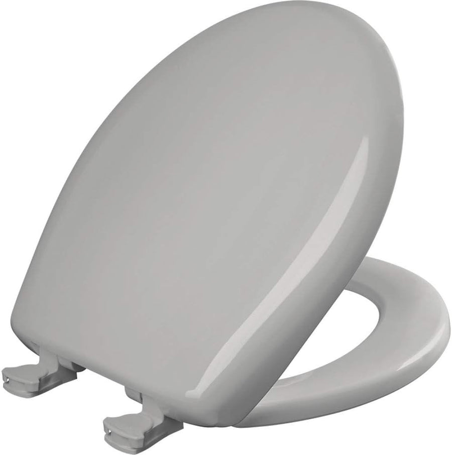 Round Toilet Seat Silver Soft Close STA-TITE Easy Remove Durable Plastic