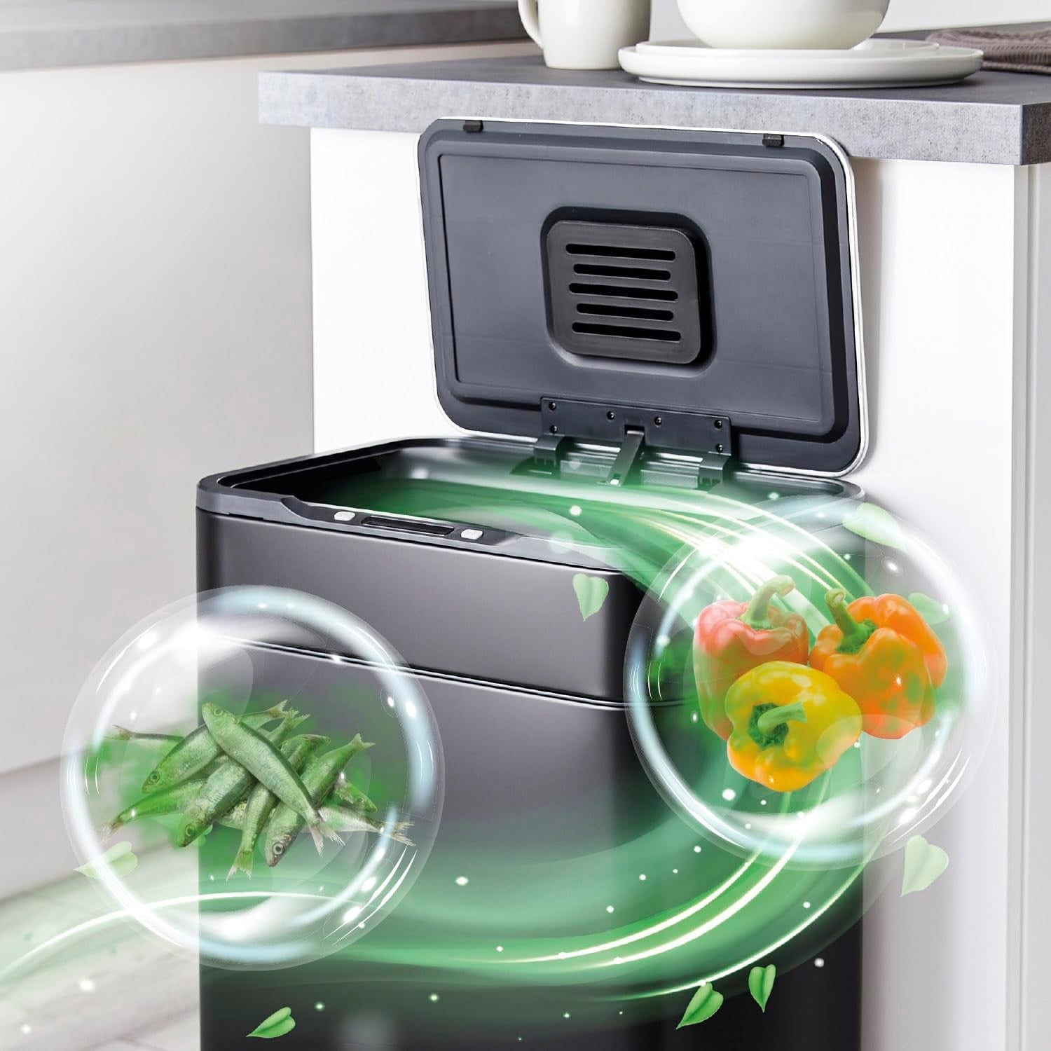 60L Touchless Kitchen Bin | Automatic Sensor Trash Can with Odor Filter
