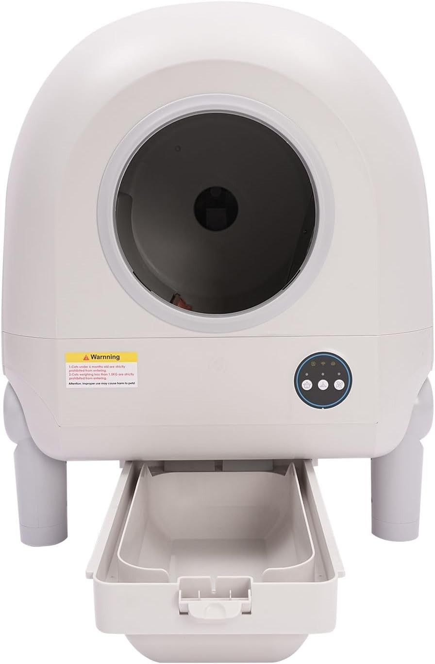 Self Cleaning Cat Litter Box 68L App Control Odor Free Smart XL