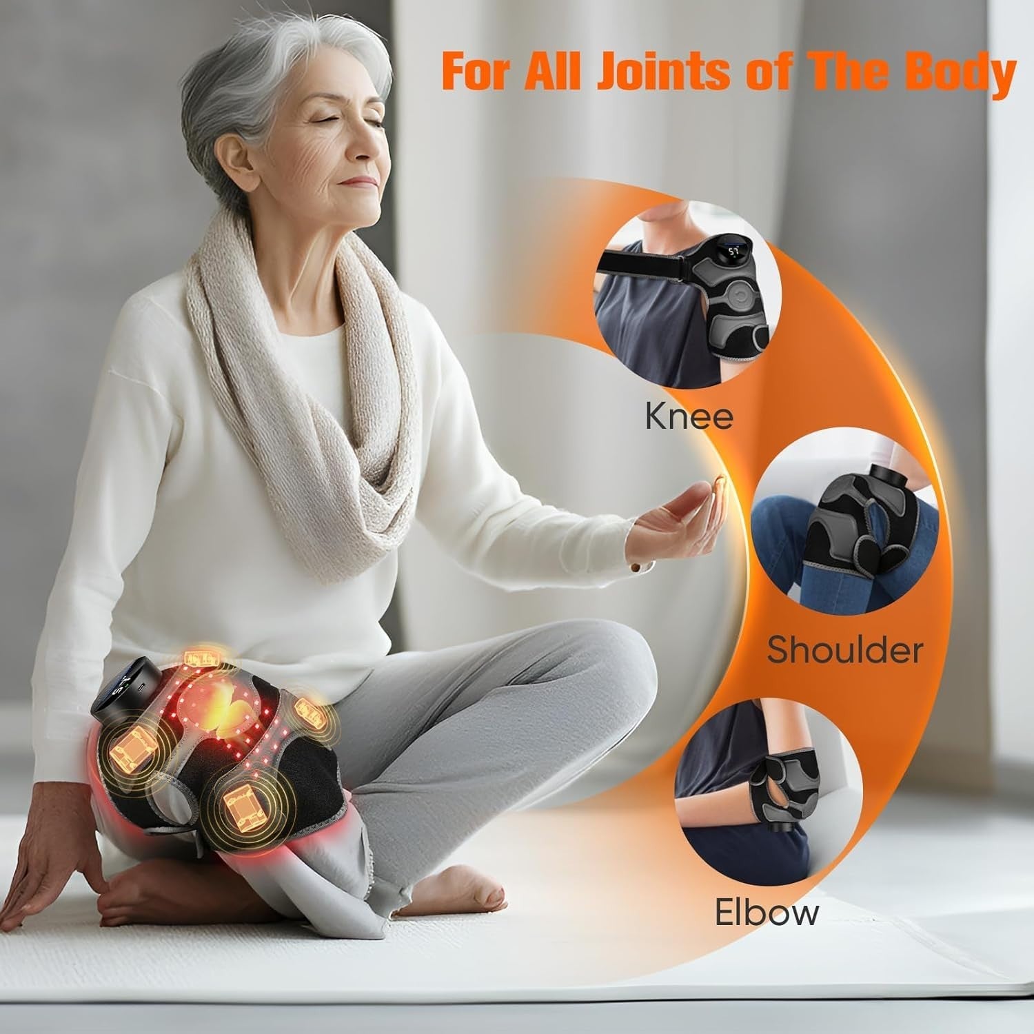 Red Light Knee Massager Infrared Heat Therapy Joint Pain Relief Brace