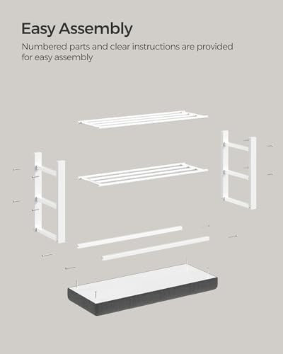 3-Tier Shoe Storage Bench with Cushion Metal Frame Entryway Rack 81cm White