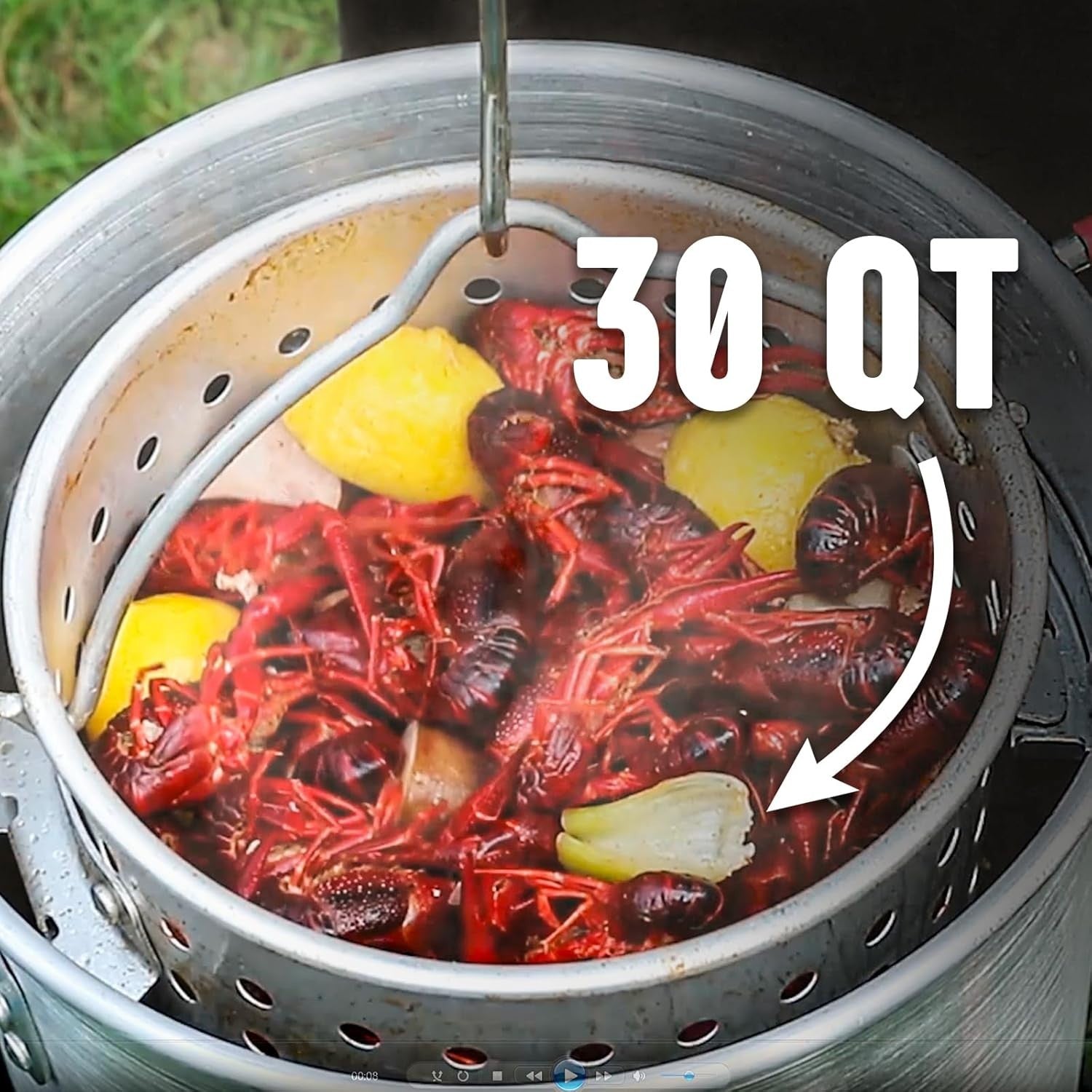 30QT Outdoor Turkey Fryer Propane 50,000BTU Seafood Boiler Kit