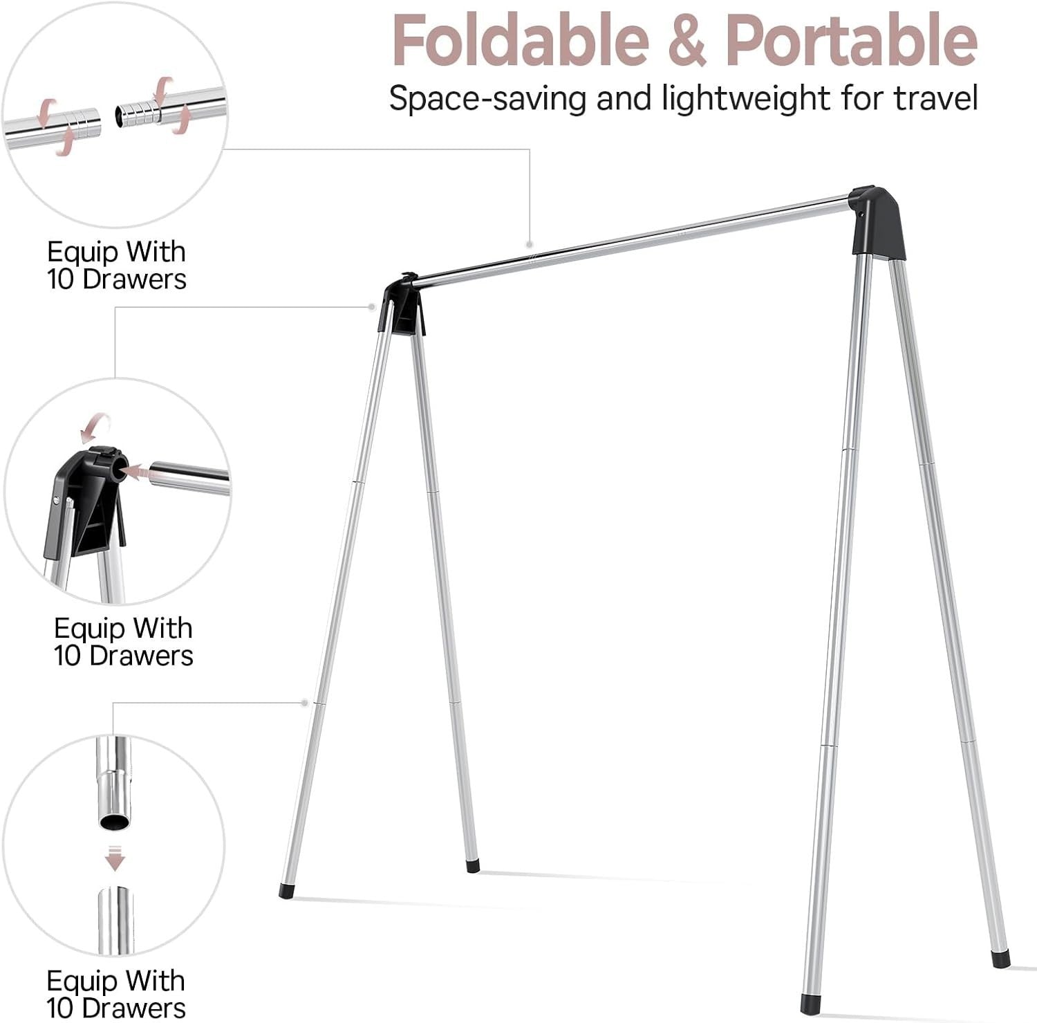 Foldable Stainless Steel Clothes Drying Rack Airer – 121cm