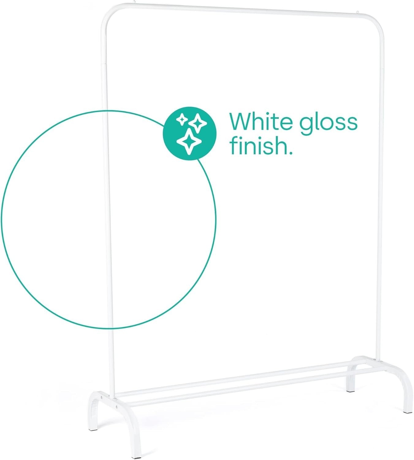 Freestanding Clothes Rail with Shoe Shelf White Heavy Duty