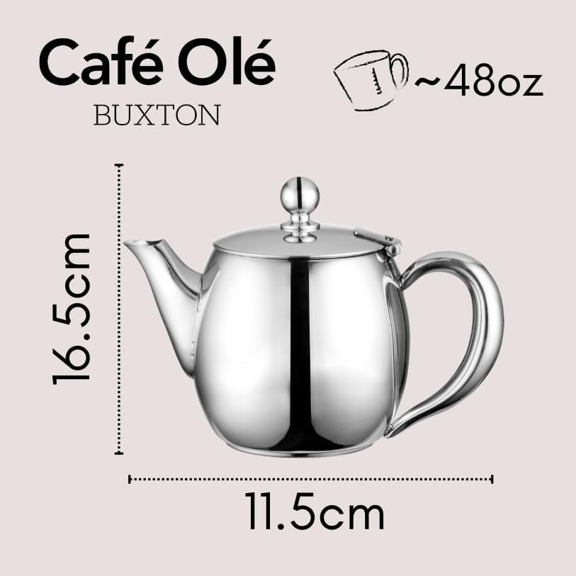 Stainless Steel Teapot 1.3L Tea Pot Stay Cool Handle Drip Free Spout