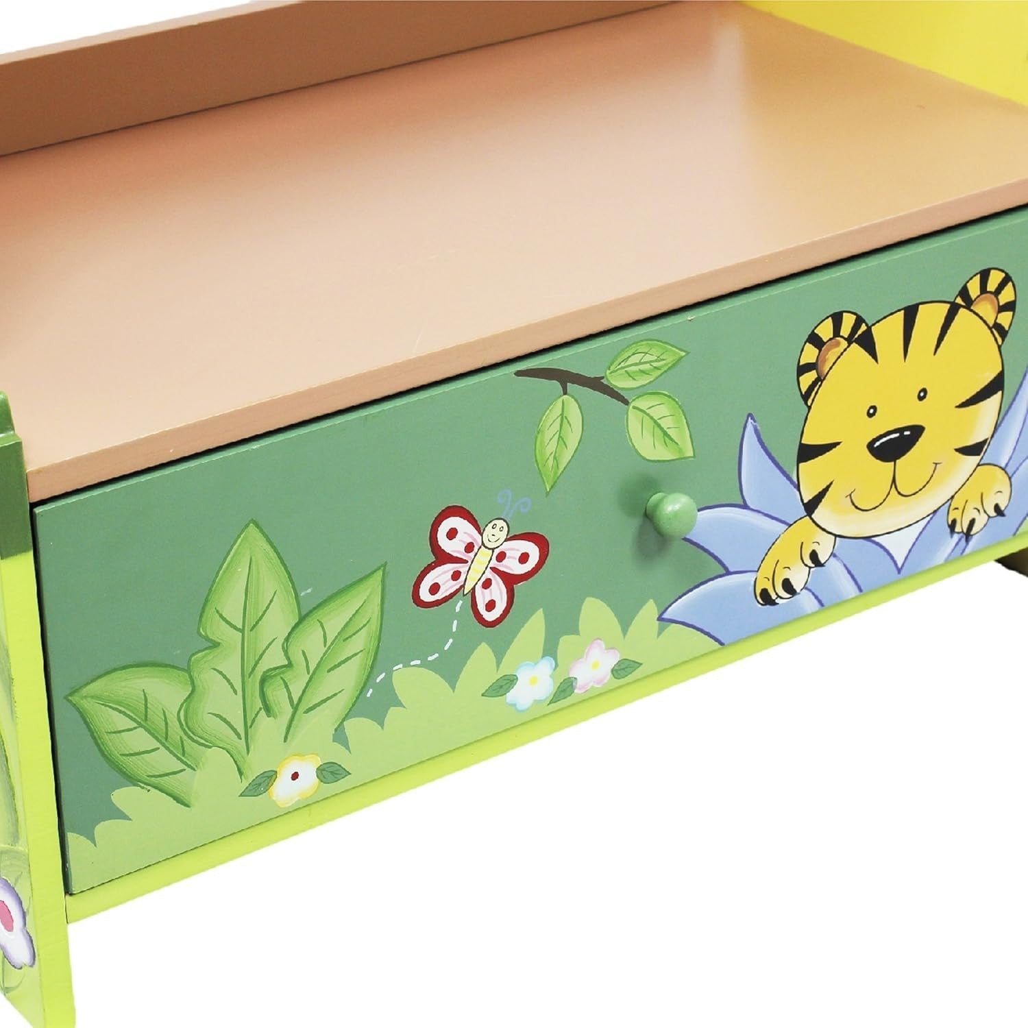 Safari-Themed Kids Bookshelf with Drawers, Large Wooden Storage Unit 96cm