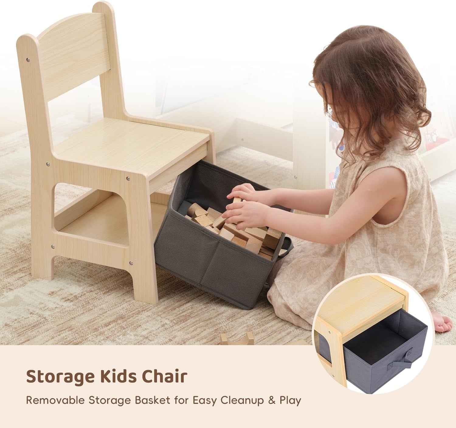 4 in 1 Kids Table and Chairs with Whiteboard Blackboard Storage & Book Rack