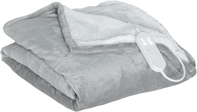 Electric Heated Throw Blanket 180x130cm 10 Heat Levels Timer Washable