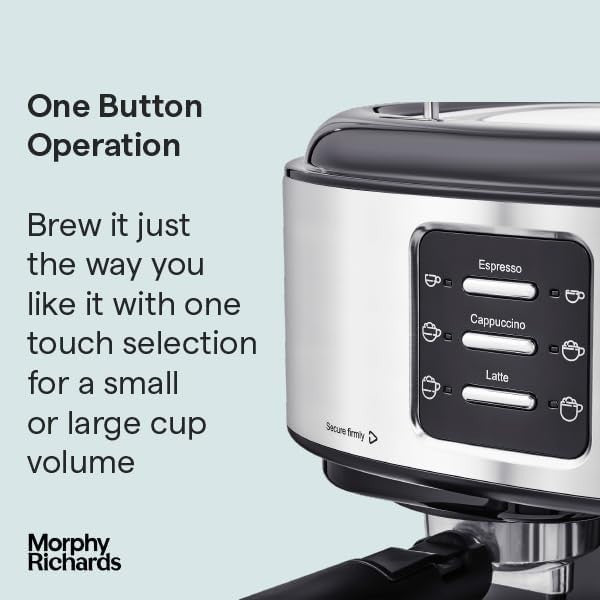 15 Bar Espresso Coffee Machine with Auto Milk Frother | One-Touch Latte Maker