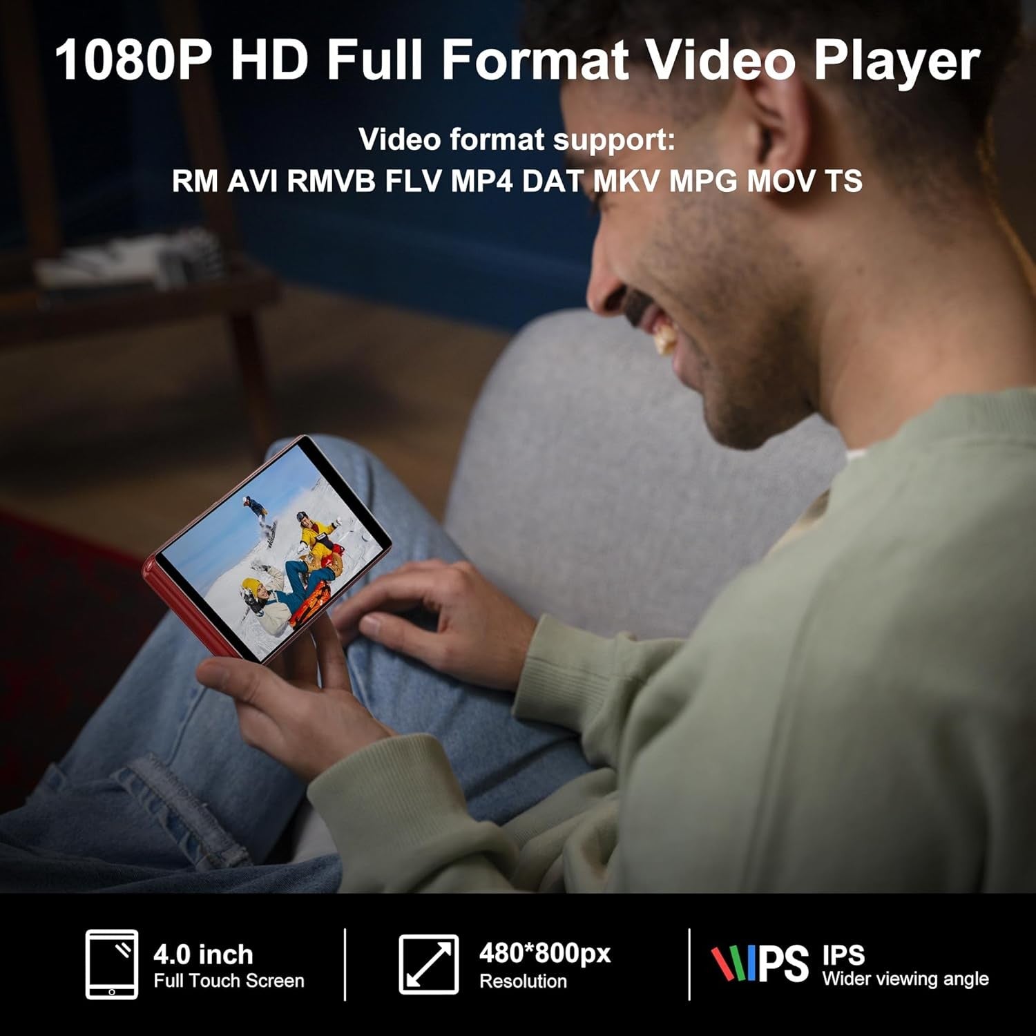 80GB MP3 Player with Bluetooth and WiFi-SWOFY 4" HD Full Touch Screen MP3 Player