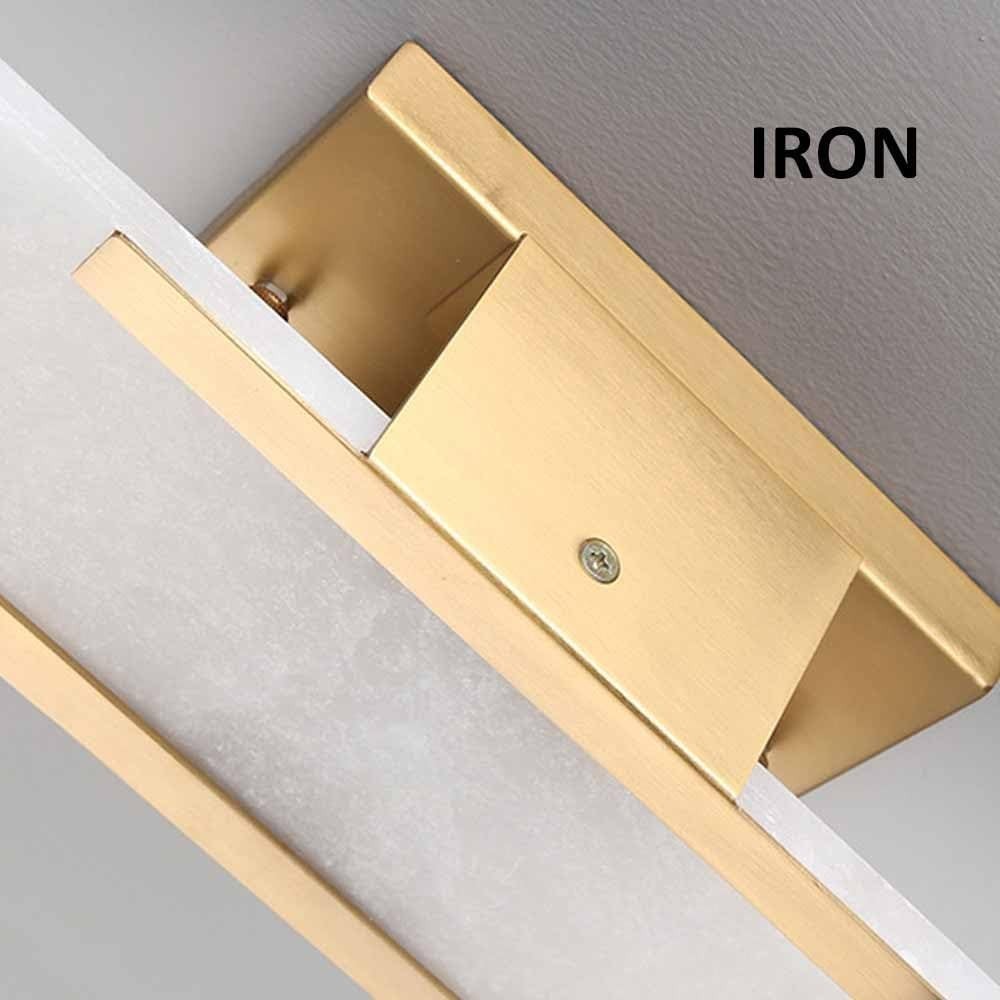 Modern Marble Wall Sconces Set of 2 Gold LED Bathroom Vanity Lights