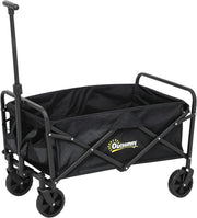 Black Folding Festival Trolley 62L Heavy Duty Garden Camping Beach Wagon 120kg