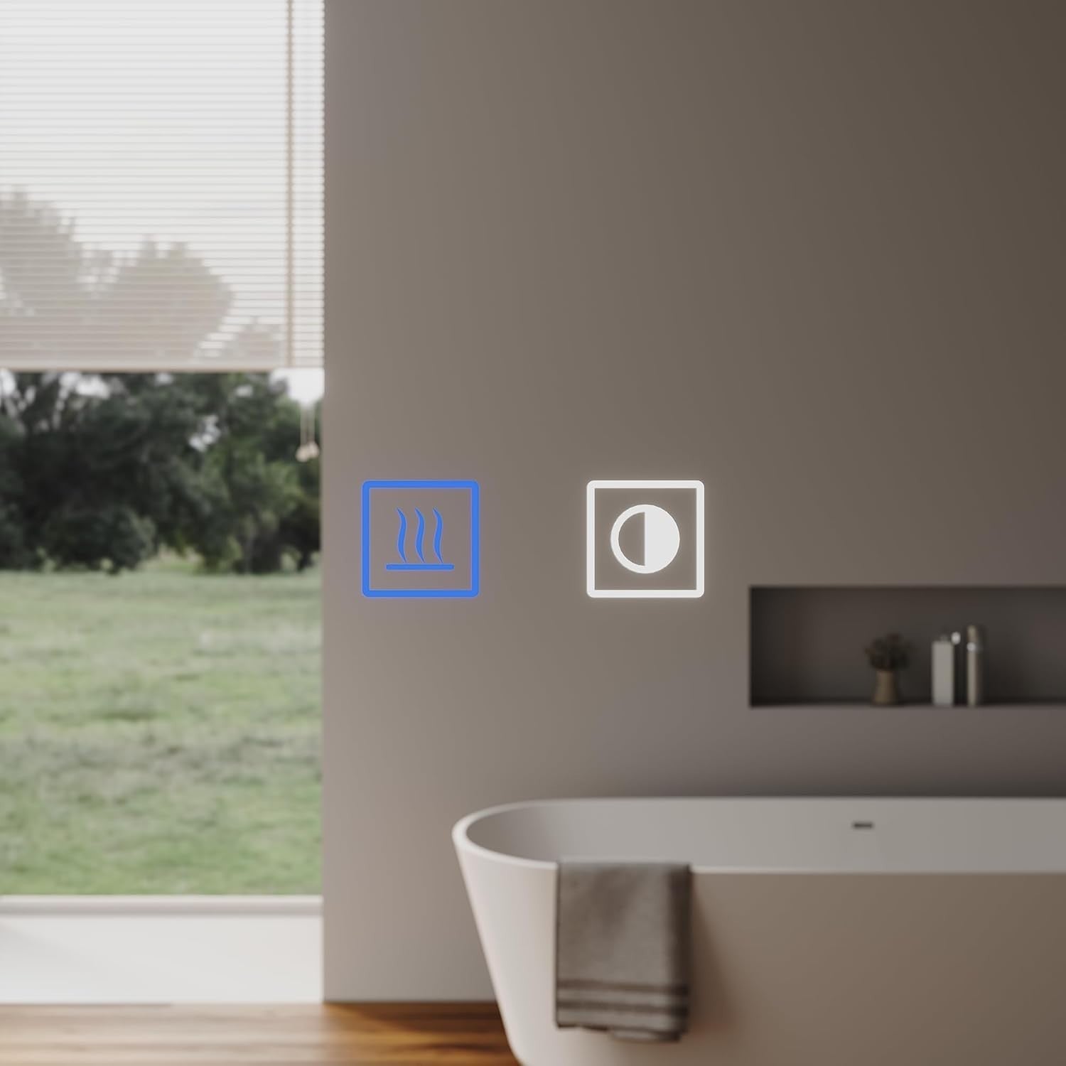 LED Bathroom Mirror Cabinet Wall Mounted with Open Storage & Anti-Fog