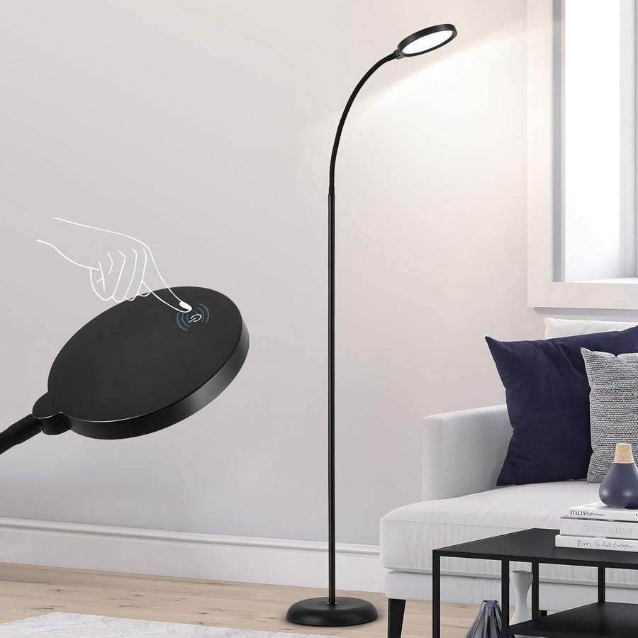 LED Floor Lamp Touch Dimmable Gooseneck Reading Light 3 Colour Modern Stand