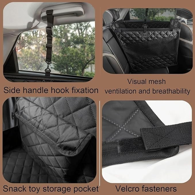 Grey Dog Car Seat Hard Bottom Waterproof Booster Bed Large Dogs L