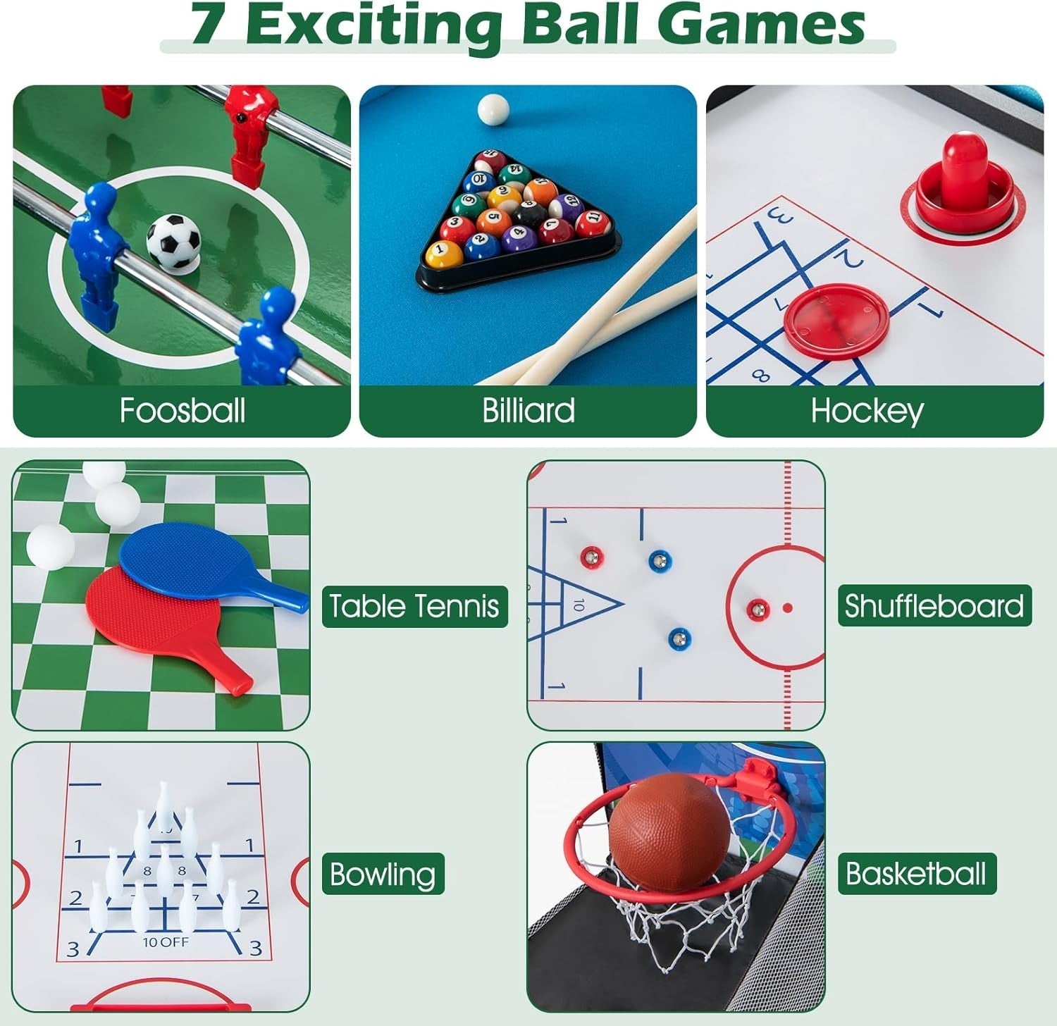 14 in 1 Multi Game Table Foosball Pool Hockey Chess Family Set