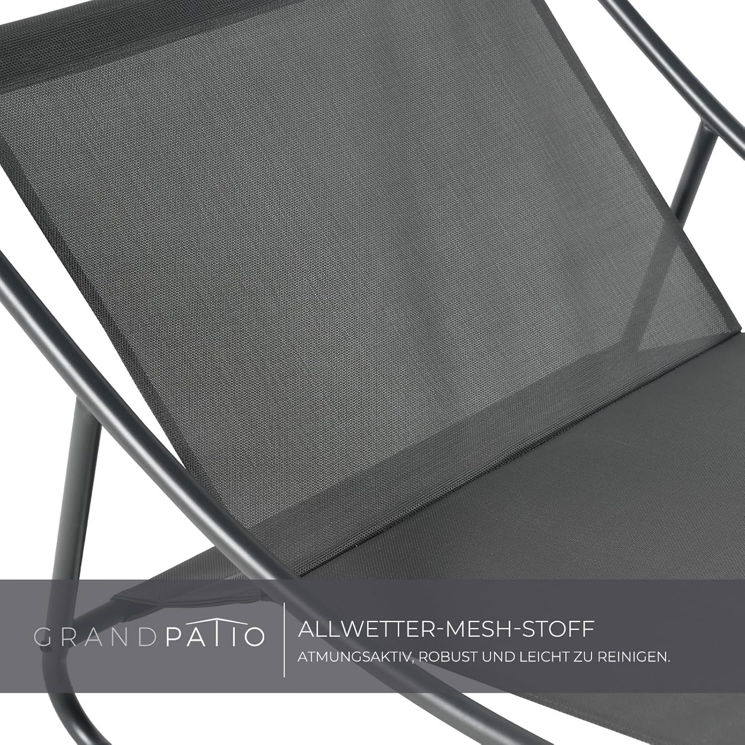 Modern Patio Rocking Chair with Side Table & Water-Resistant Cushion