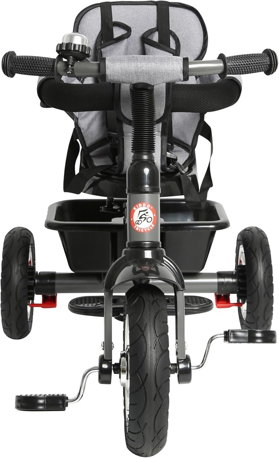 4 in 1 Kids Tricycle Rotating Seat Sun Canopy Parent Push Trike Grey