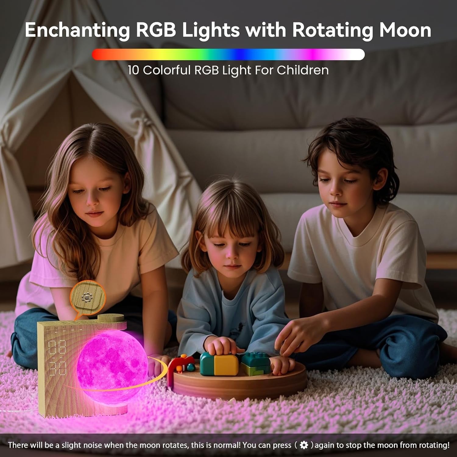 Sunrise Alarm Clock Moon Lamp Sleep Sounds Night Light Snooze Timer