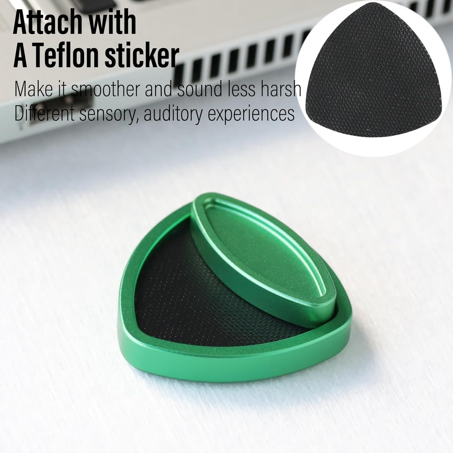 Green Triangle Metal Fidget Slider Magnetic Pivot Clicker EDC