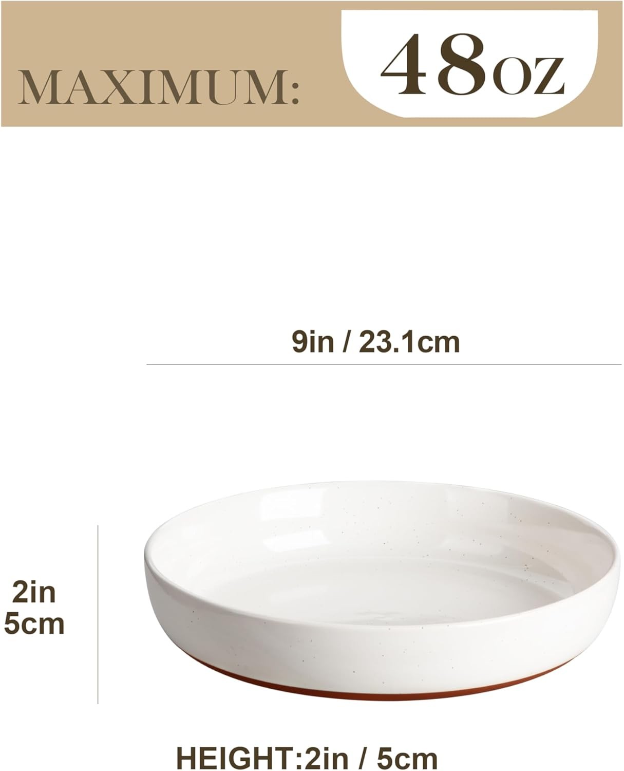 Large Pasta Bowls Set of 4 Ceramic Soup Bowls 9in 48oz Microwave Safe
