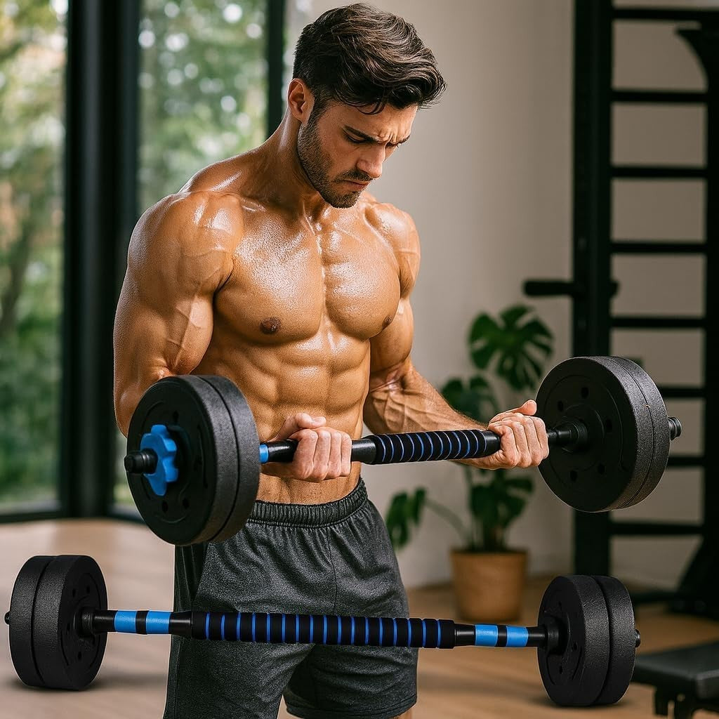 Adjustable Dumbbell Barbell Set 3 in 1 Home Gym Push Up Weights