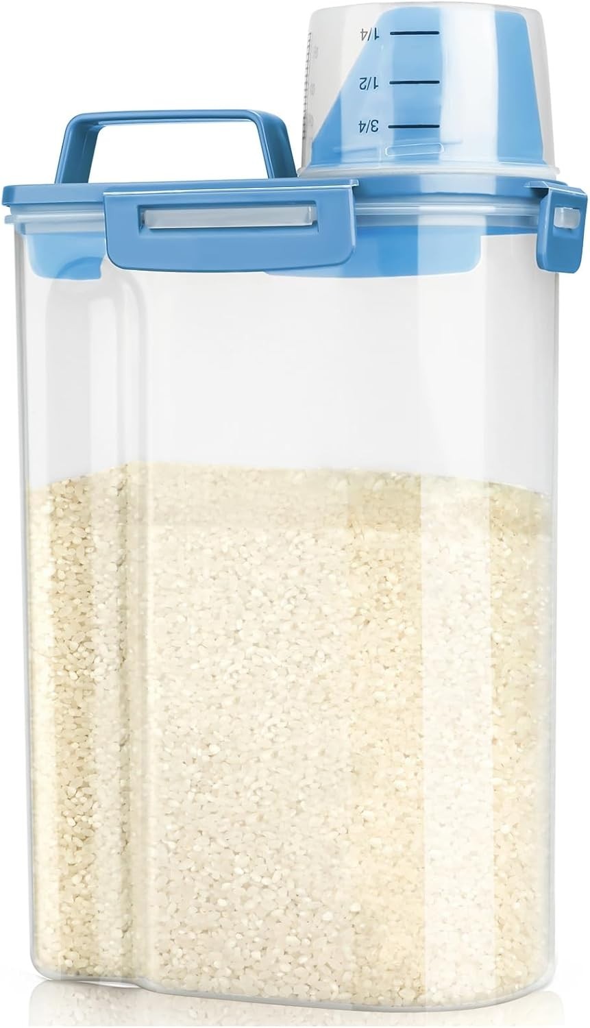 3L Airtight Rice Dispenser BPA Free Dry Food Bin w Cup
