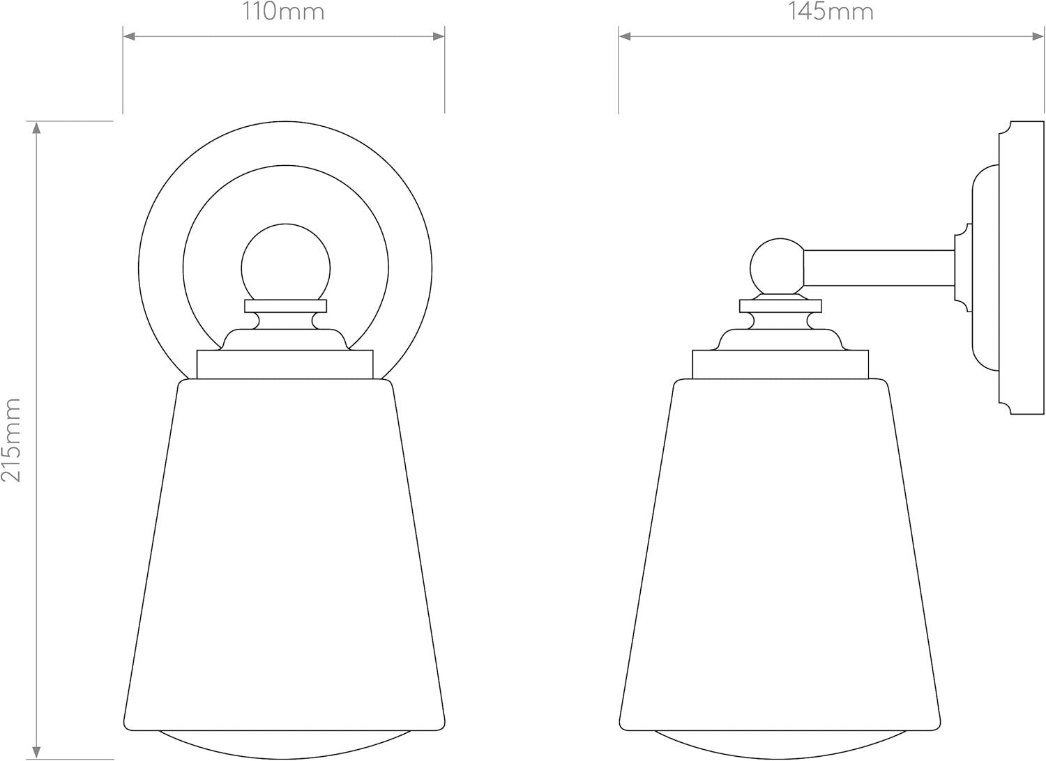 Polished Chrome Bathroom Wall Light Sconce | Dimmable E14 LED Fixture