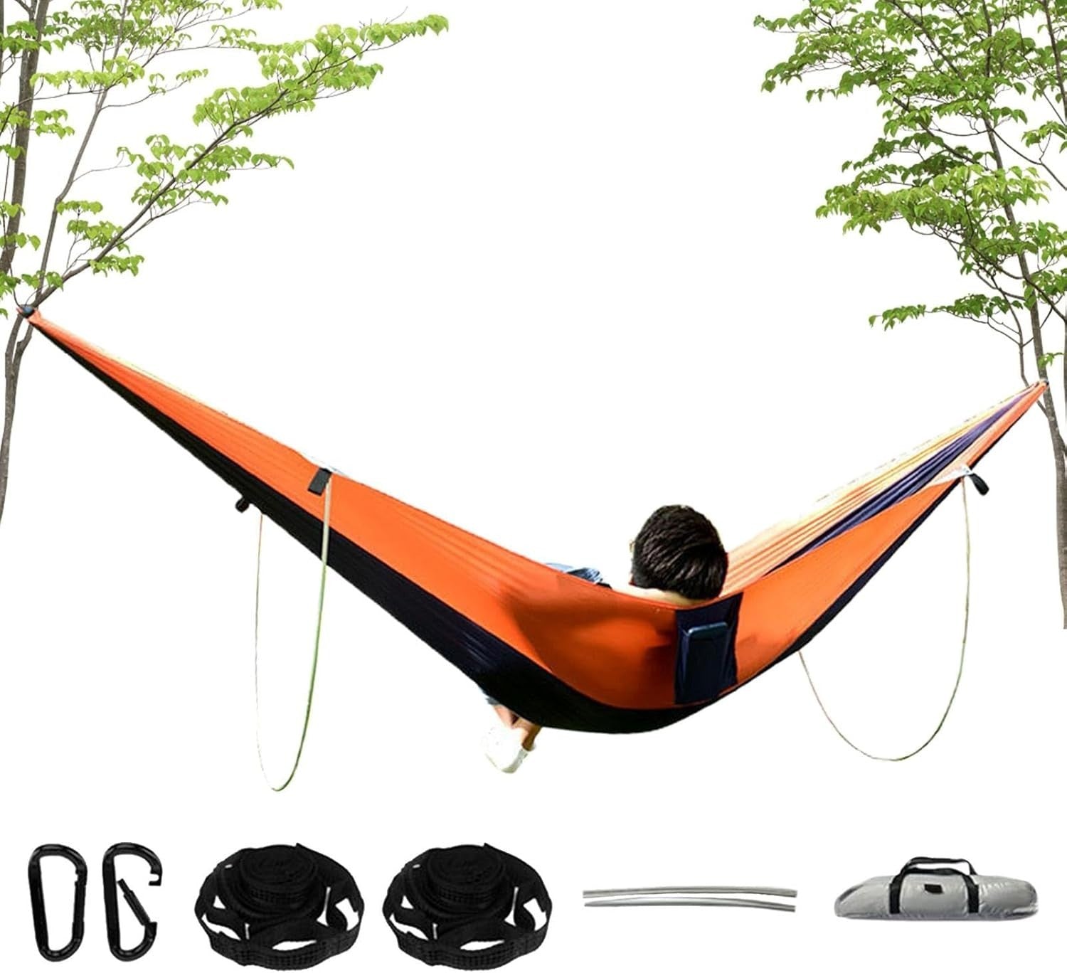 Outdoor Camping Hammock with Stand | Portable 210T Nylon Travel Bed | Waterproof