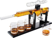 AR15 Style Whiskey Decanter Set with Bullet Glasses Sniper Display Gift