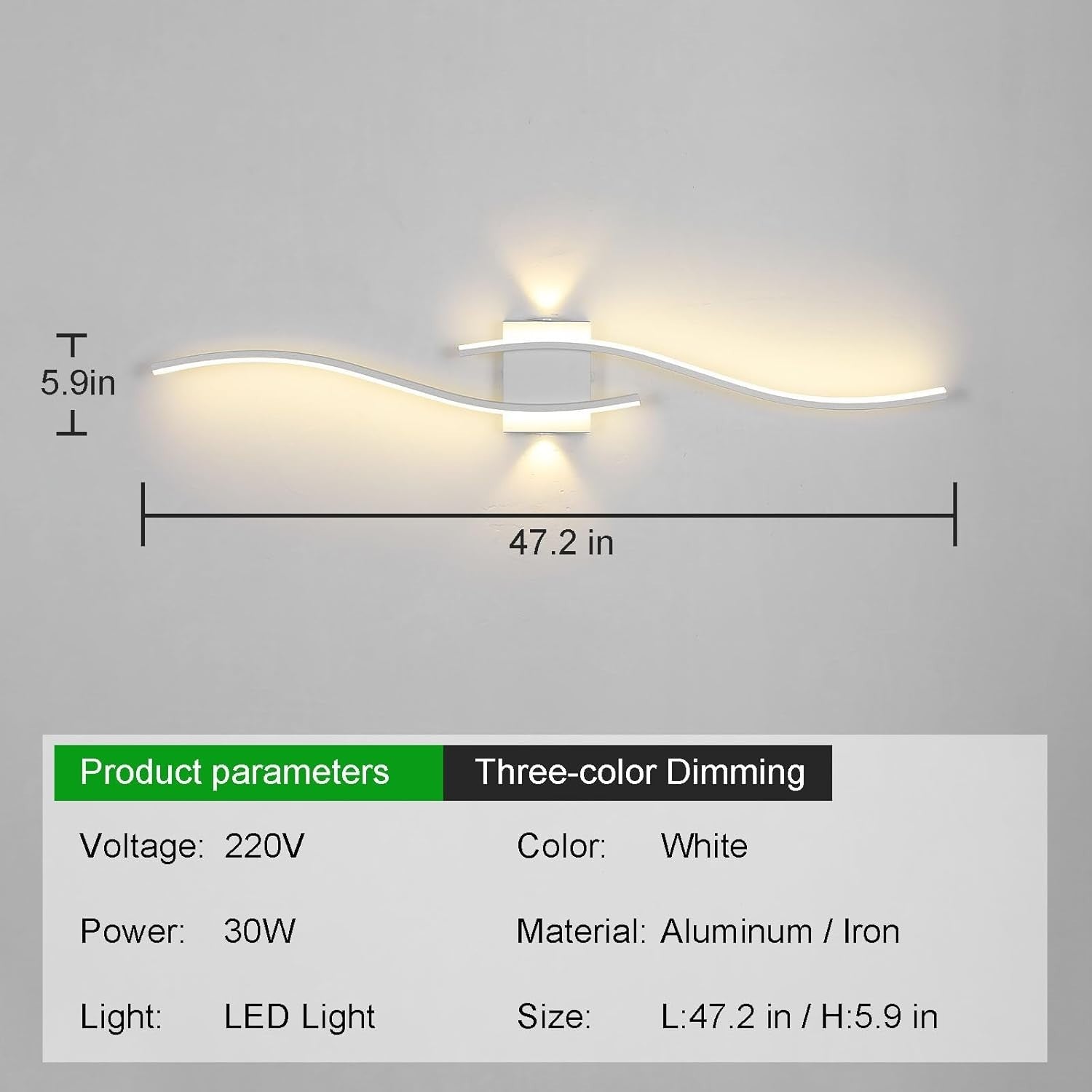 Modern LED Wall Light Dimmable Acrylic Bar Lamp for Living Room Bedroom